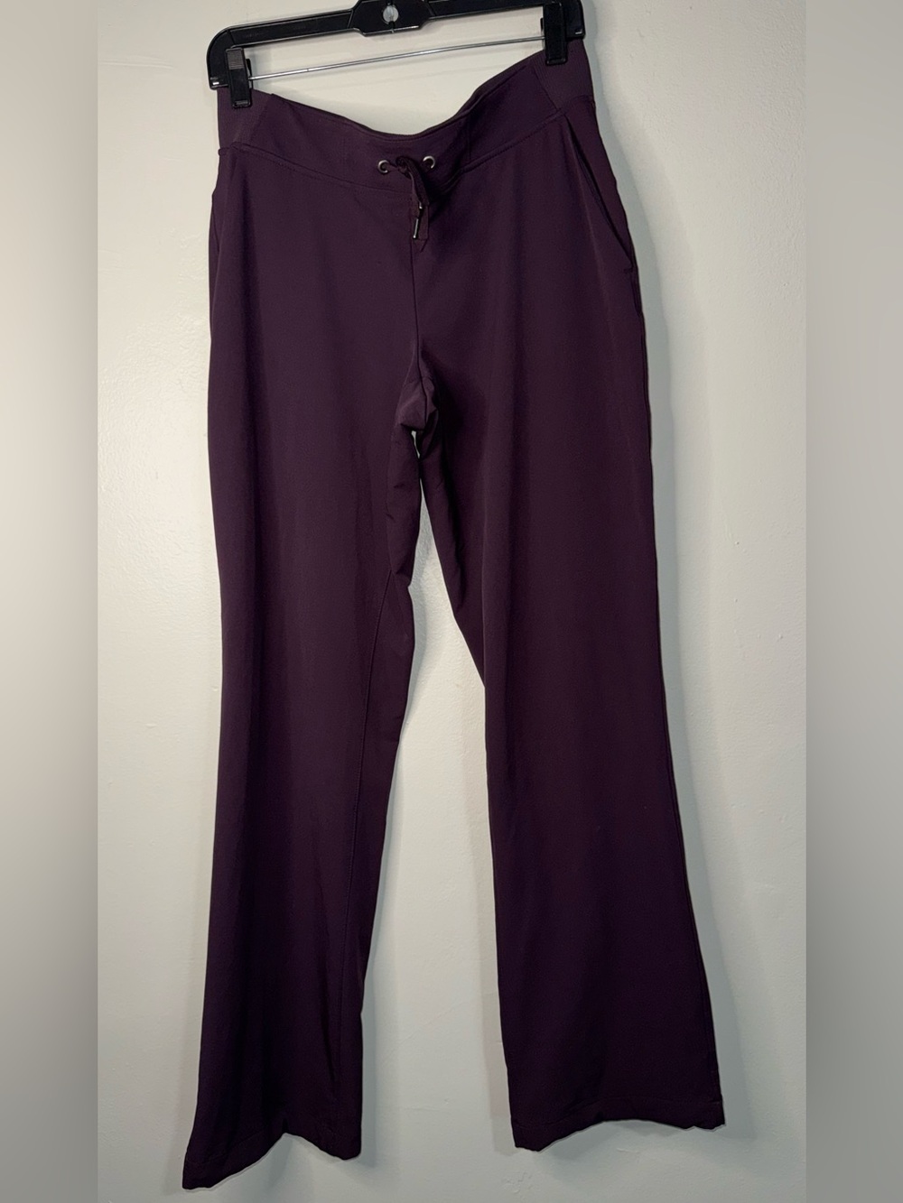 Athleta Buttery Soft Stretch Bootcut Lavender Plum Ribbed Waistband Pants